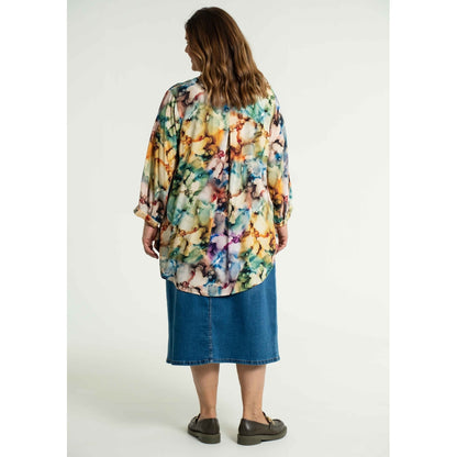 Gozzip Woman Alena Long denim baggy skir Long Skirt Light Blue Denim