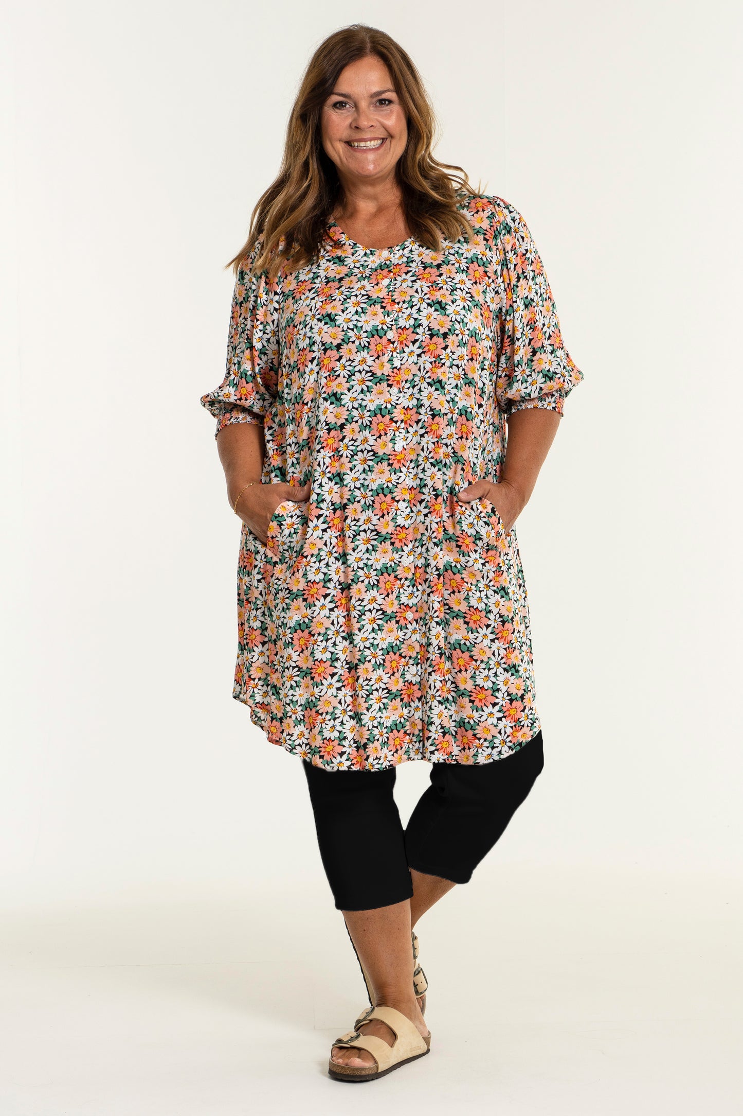 Gozzip Woman Clara 7/8 Leggings - FLERE FARVER 3/4 Pant Black