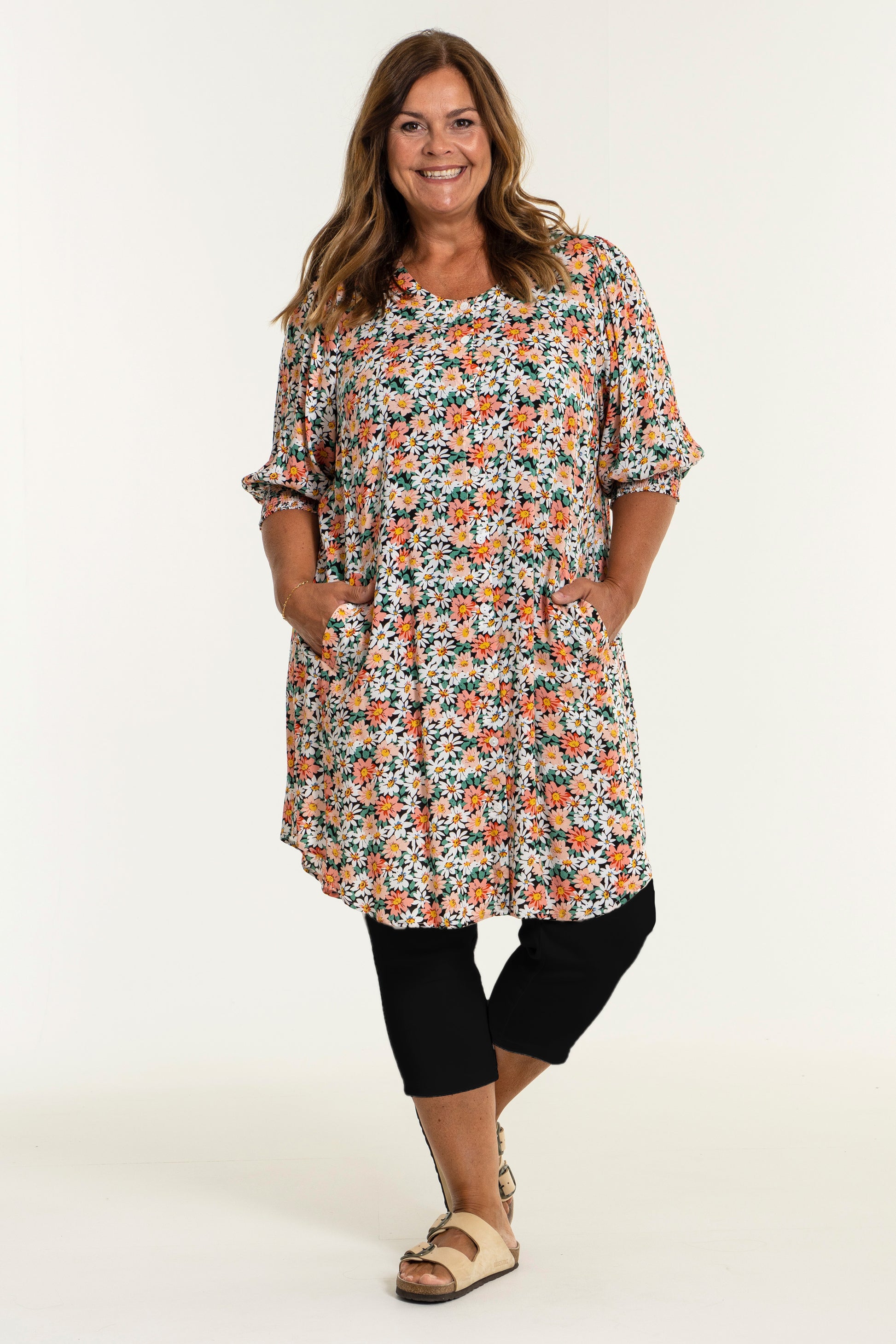 Gozzip Woman Clara 7/8 Leggings - FLERE FARVER 3/4 Pant Black