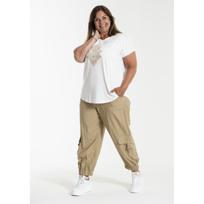 Gozzip Woman GAnneline Cargo Pants Pants Sand