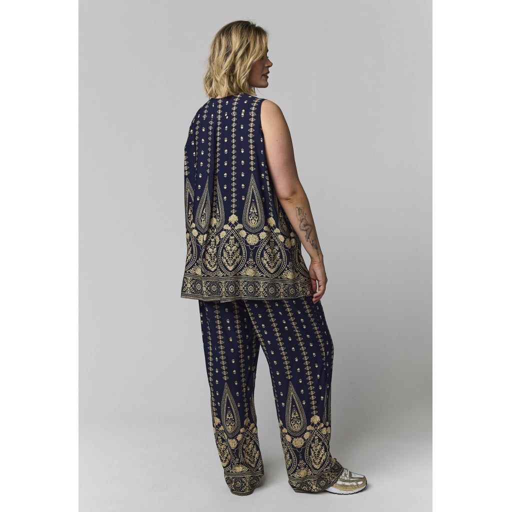 Gozzip Woman GBeata Top Top Blue board print
