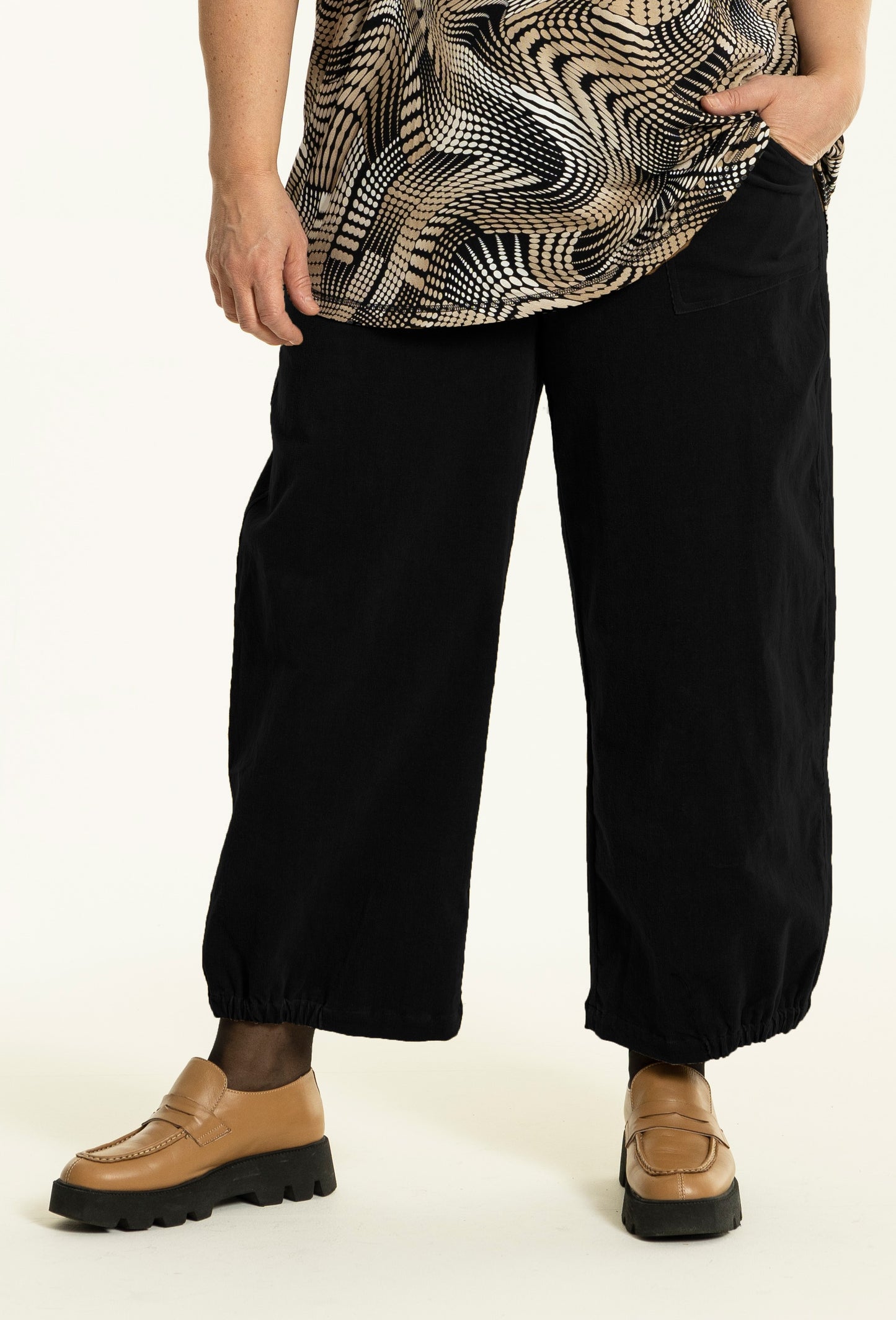 Gozzip Woman GClara Baggy pants - Cotton Pants Black