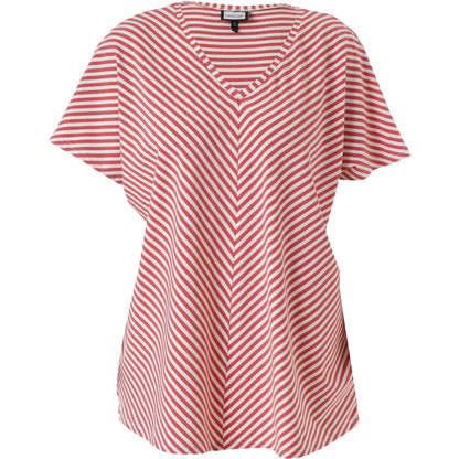 Gozzip Woman GDorota V-Neck T-Shirt T-Shirt Coral stripe