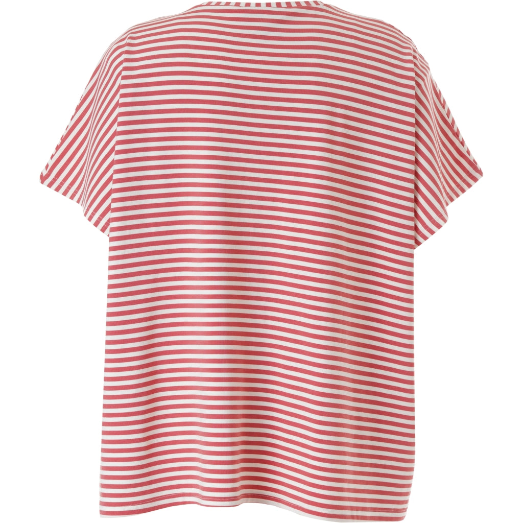 Gozzip Woman GDorota V-Neck T-Shirt T-Shirt Coral stripe