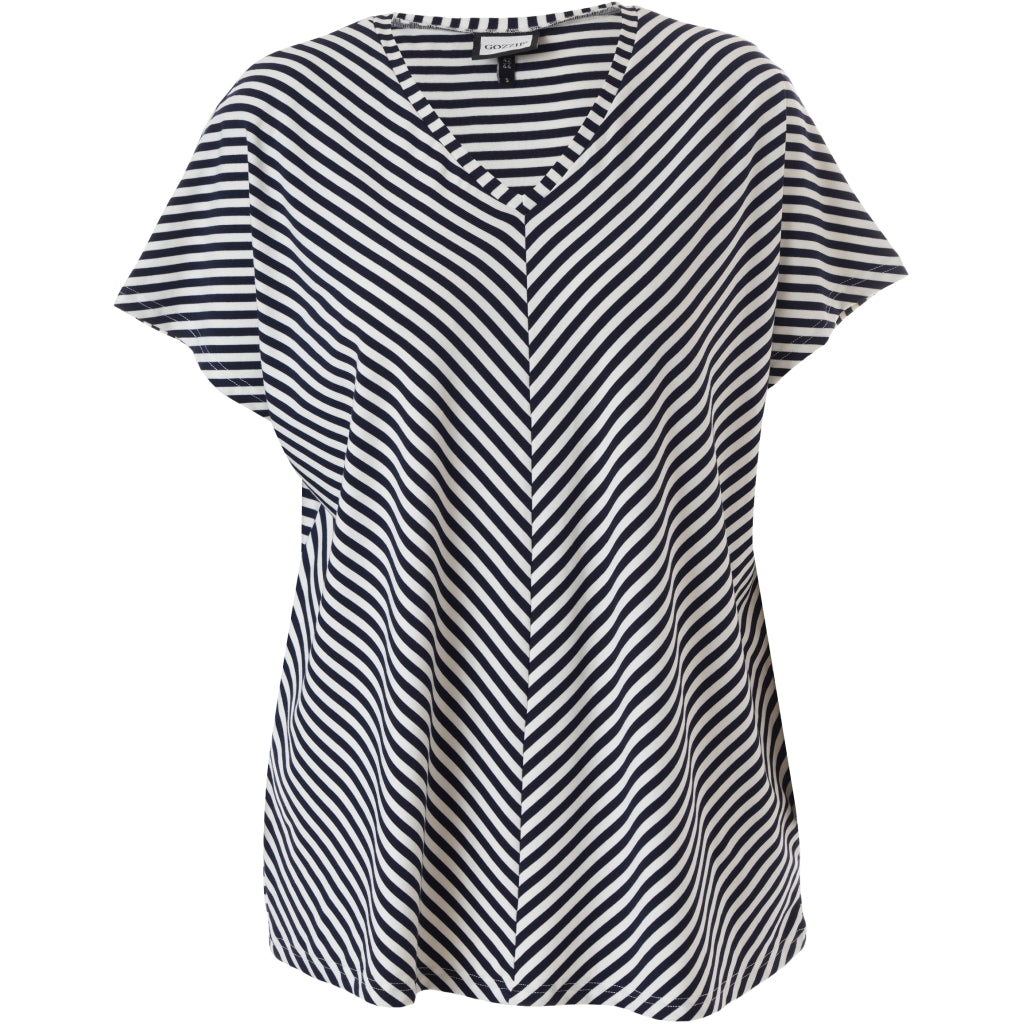 Gozzip Woman GDorota V-Neck T-Shirt T-Shirt Navy stripe