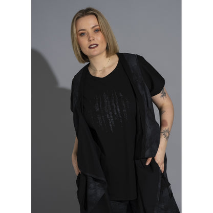 Gozzip Woman GElena Waistcoat long Waistcoat Black