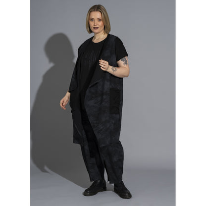 Gozzip Woman GElena Waistcoat long Waistcoat Black