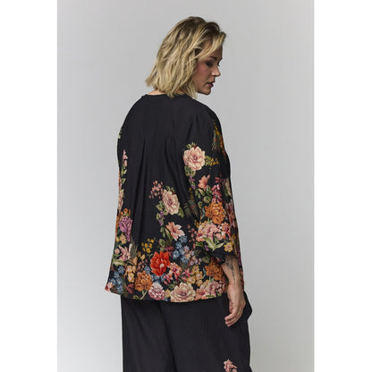 Gozzip Woman GElse-Marie Blouse Blouse Black with rose fall board