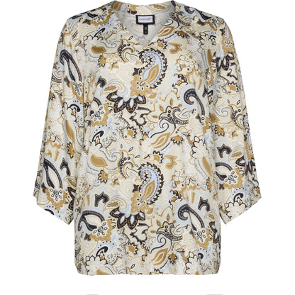 Gozzip Woman GElse-Marie Blouse Blouse Sand with blue print