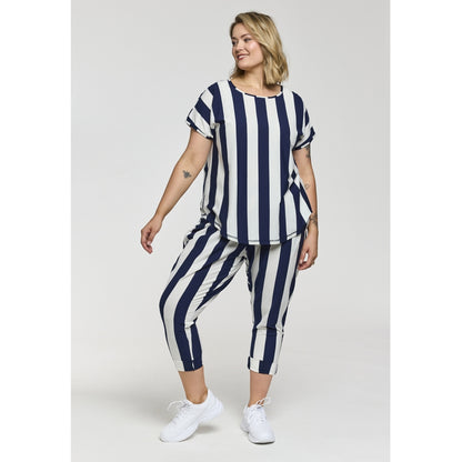 Gozzip Woman GGitte T-shirt striped T-Shirt White/Navy stripe