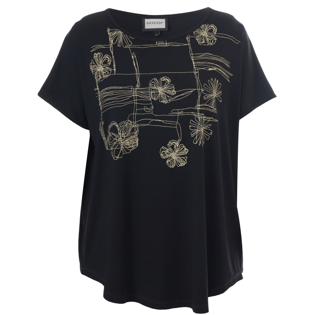 Gozzip Woman GGitte T-shirt with print T-Shirt Black