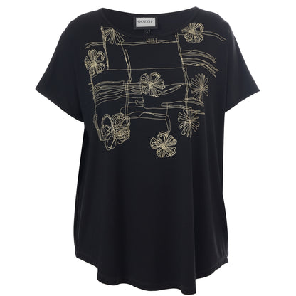 Gozzip Woman GGitte T-shirt with print T-Shirt Black