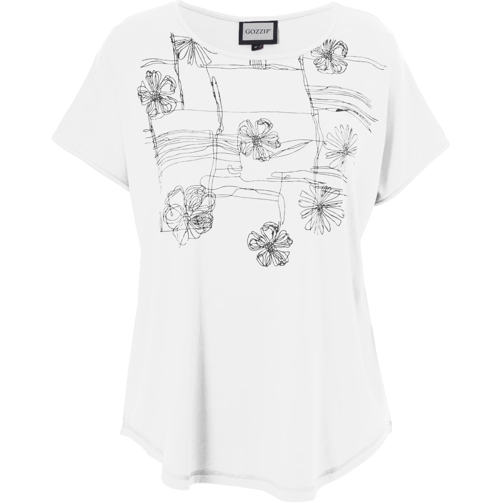 Gozzip Woman GGitte T-shirt with print T-Shirt White