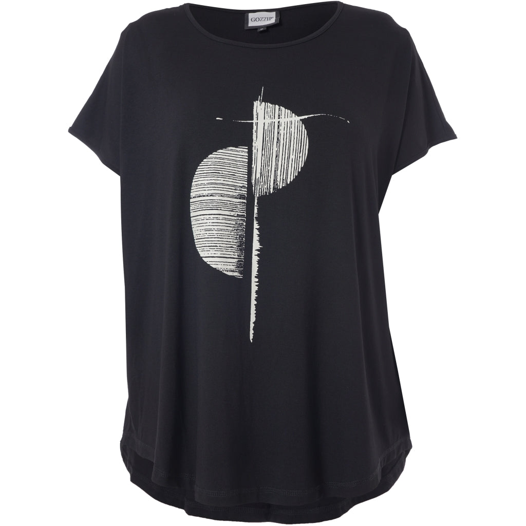 Gozzip Woman GGitte T-shirt with print T-Shirt Black