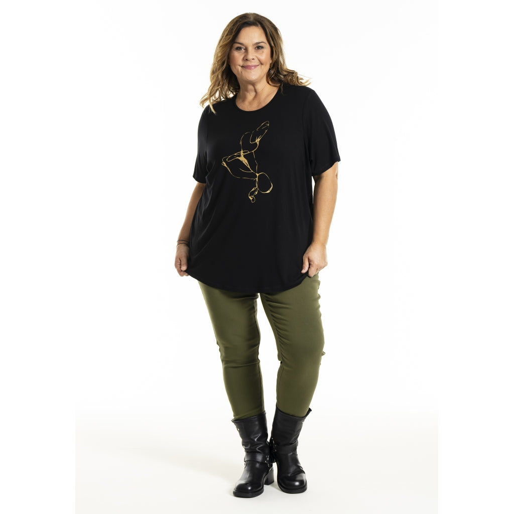 Gozzip Woman GGitte T-shirt with print T-Shirt Black