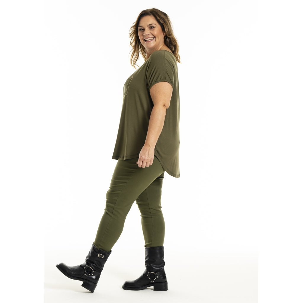 Gozzip Woman GGitte T-shirt with print T-Shirt Olive