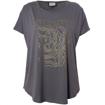 Gozzip Woman GGitte T-shirt with print T-Shirt Charcoal