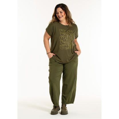 Gozzip Woman GGitte T-shirt with print T-Shirt Olive