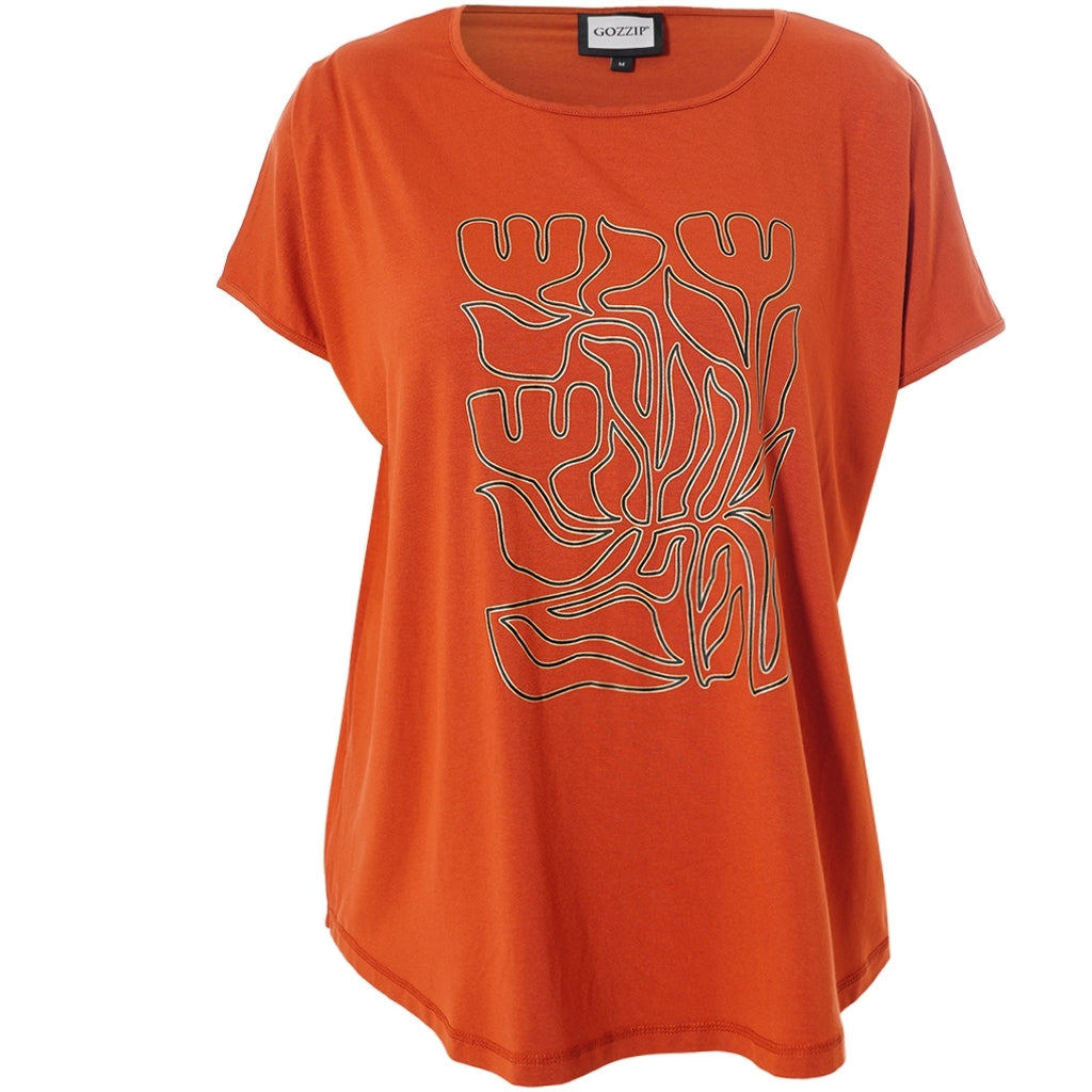 Gozzip Woman GGitte T-shirt with print T-Shirt Pumpkin