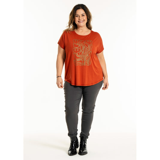 Gozzip Woman GGitte T-shirt with print T-Shirt Pumpkin