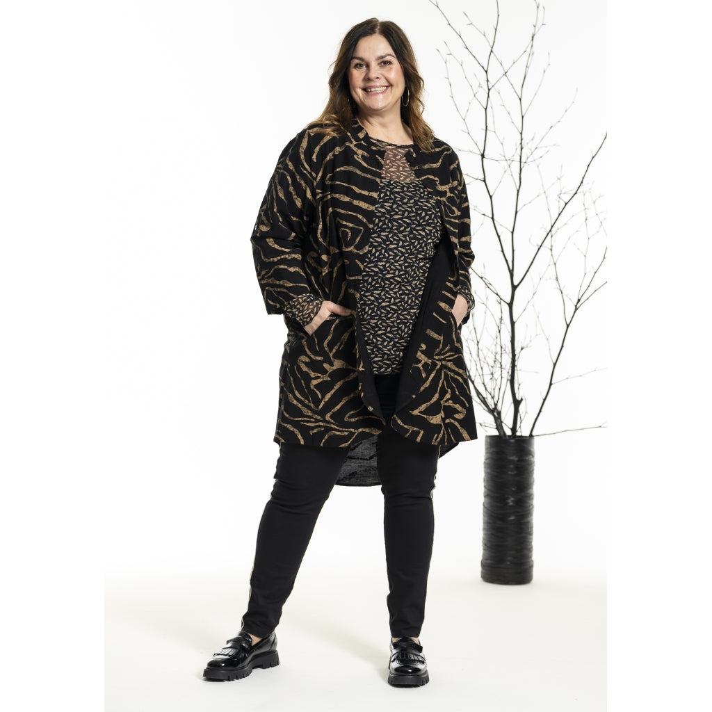 Gozzip Woman GHeika Leggings with piping Leggings Black