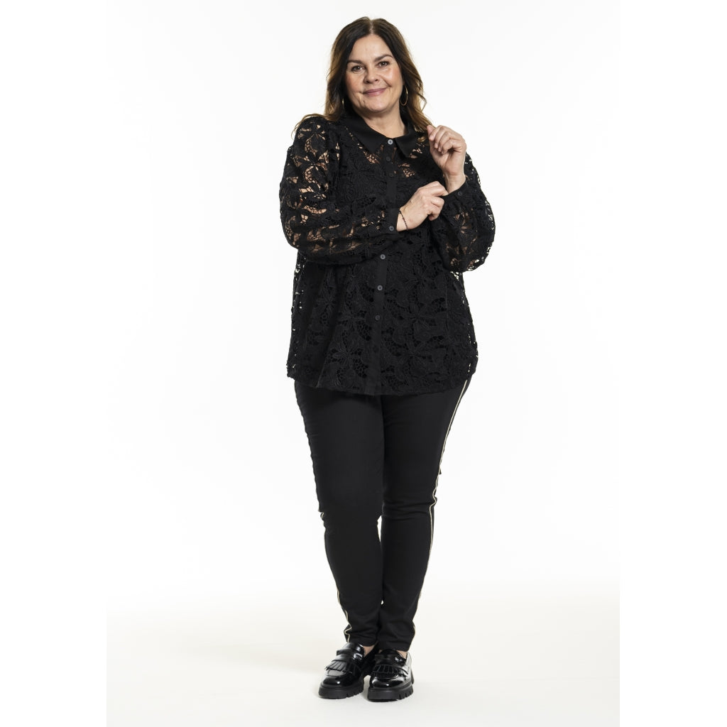 Gozzip Woman GHeika Leggings with piping Leggings Black