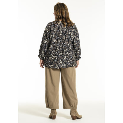 Gozzip Woman GIben Blouse Blouse Black Print