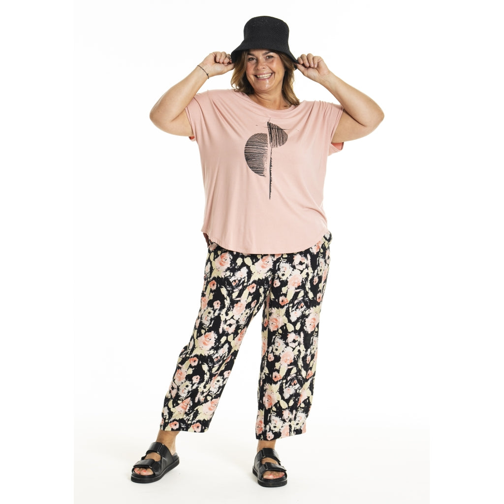 Gozzip Woman GIla Pants Pants Black printed