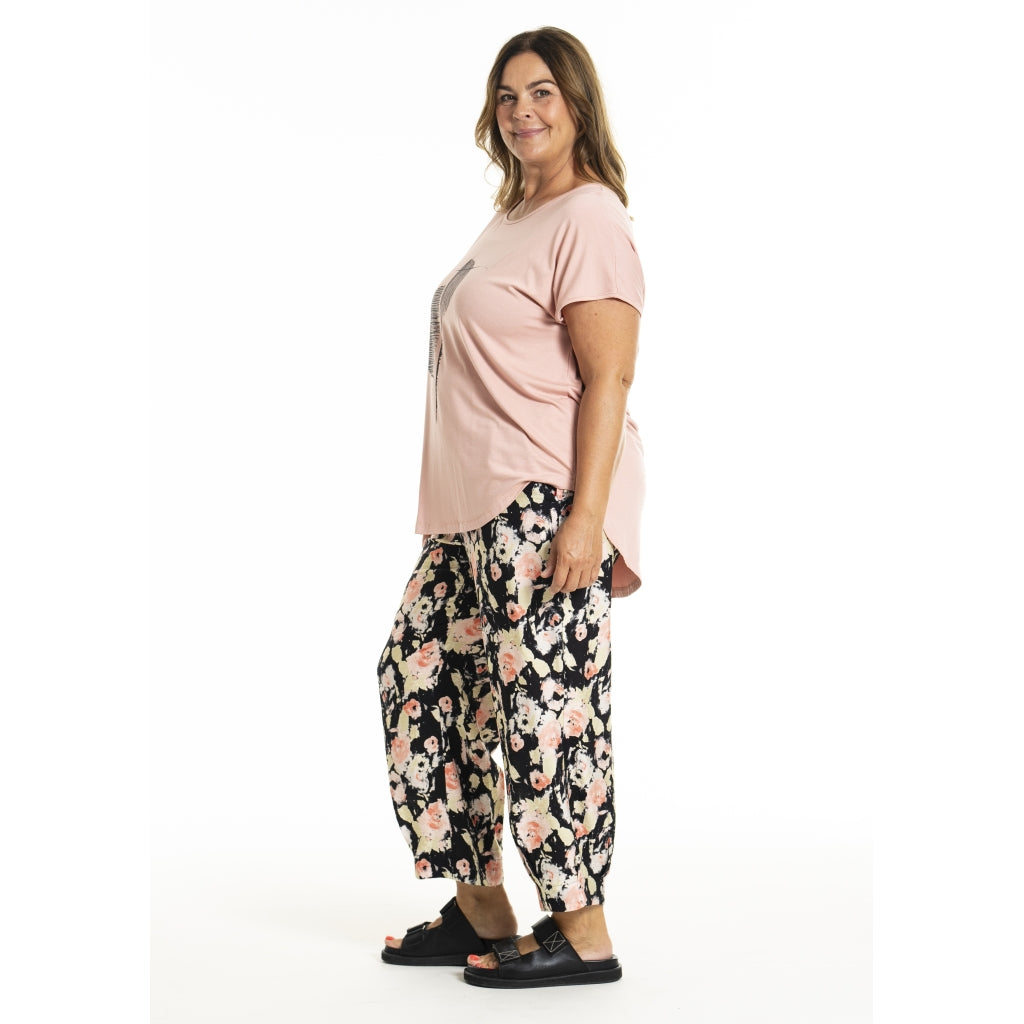 Gozzip Woman GIla Pants Pants Black printed