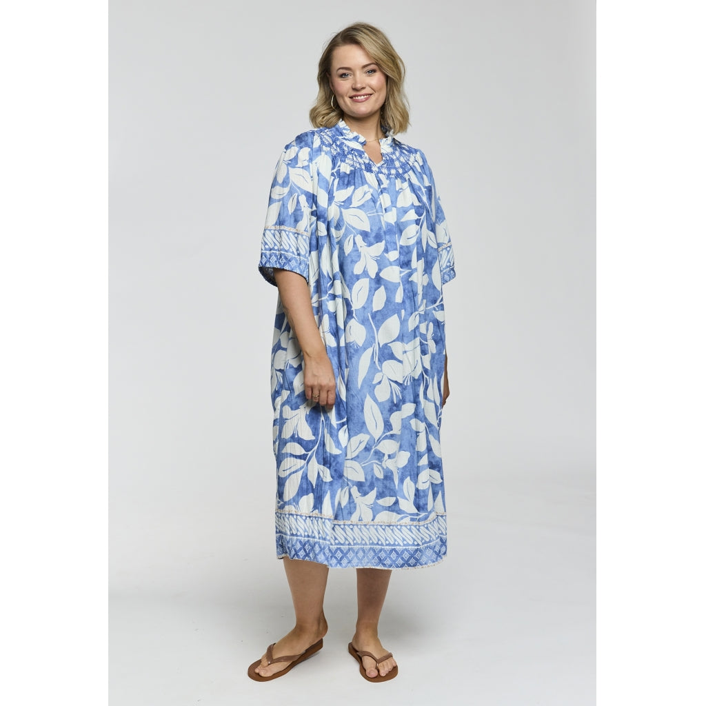 Gozzip Woman GJoy Dress Dress Blue/Off-white board fabric