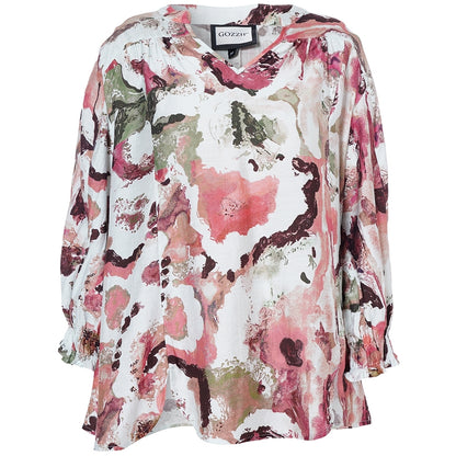 Gozzip Woman GMalina Blouse Blouse Rose Print