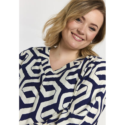 Gozzip Woman GMeta Tunic Tunic Blue offwhite print
