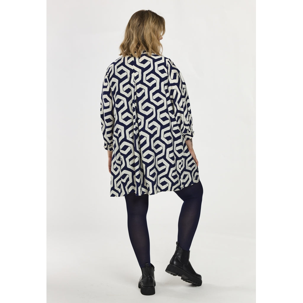 Gozzip Woman GMeta Tunic Tunic Blue offwhite print
