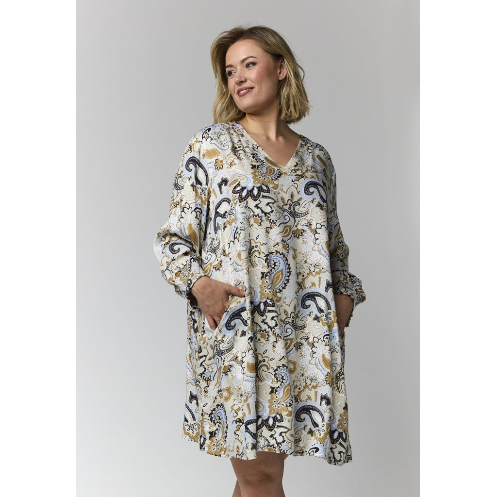 Gozzip Woman GMeta Tunic Tunic Sand with blue print