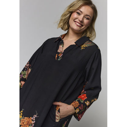 Gozzip Woman GMichelle Tunic Tunic Black with rose fall board