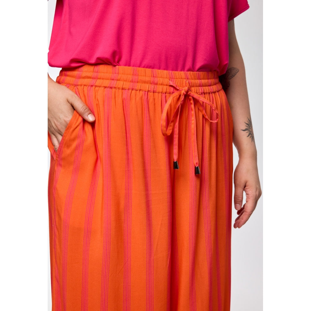 Gozzip Woman GMillie Wide Pants Pants Pink-orange stripe