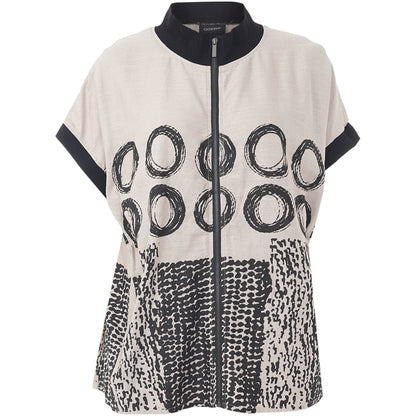 Gozzip Woman GNynne Waistcoat Waistcoat Sand/Black printed