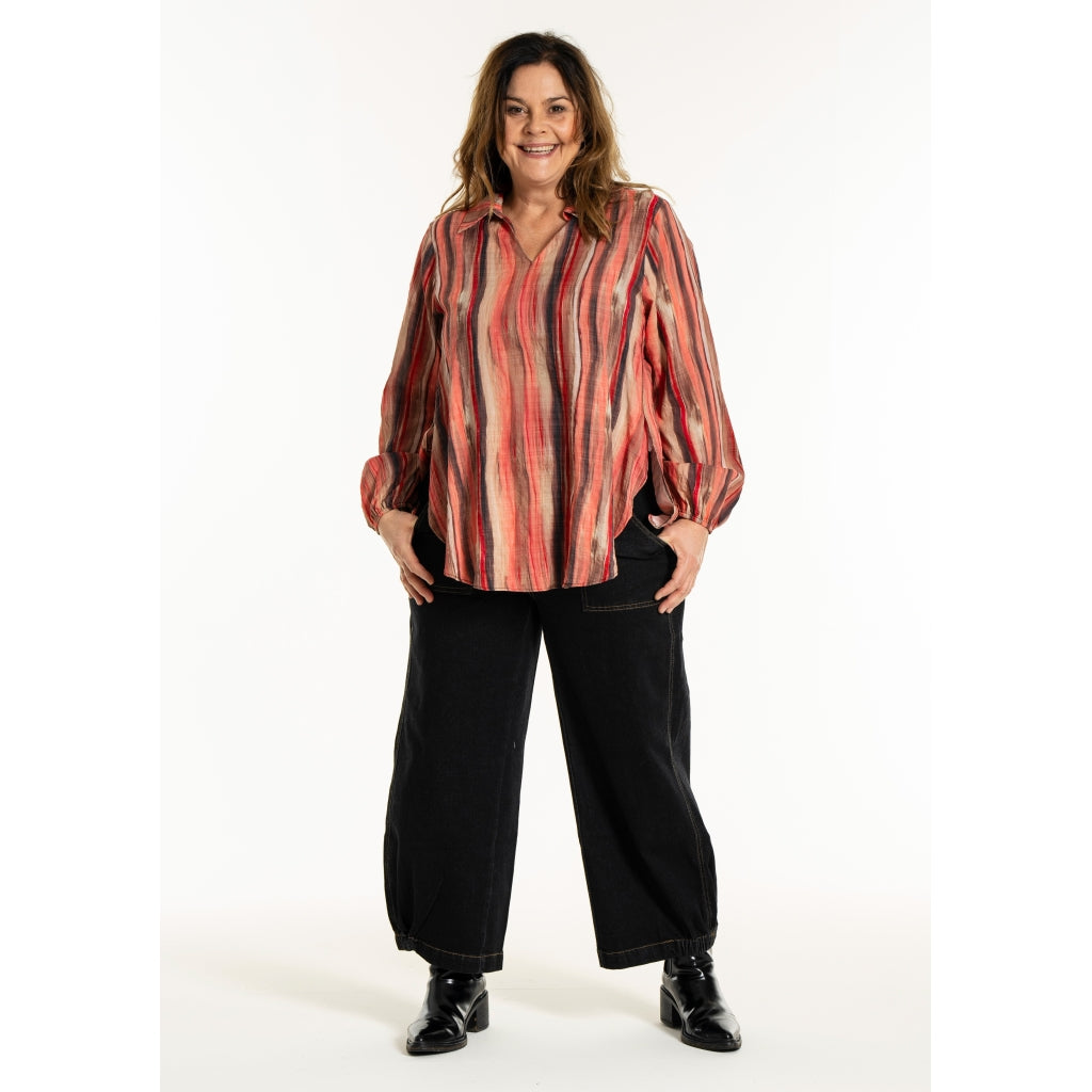 Gozzip Woman GSophia Shirt Blouse Shirt Blouse Red Striped