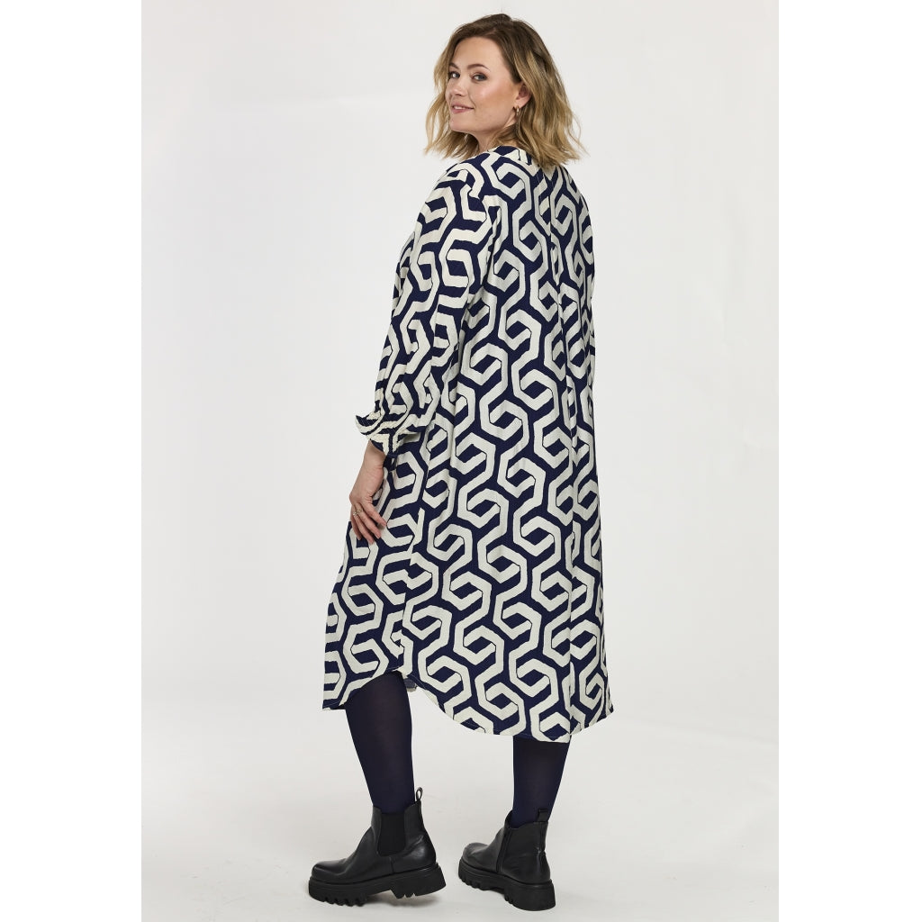 Gozzip Woman GValdis Dress Dress Blue offwhite print