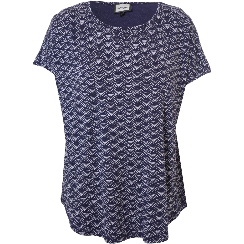 Gozzip Woman Gitte T-shirt with print T-Shirt Navy Print