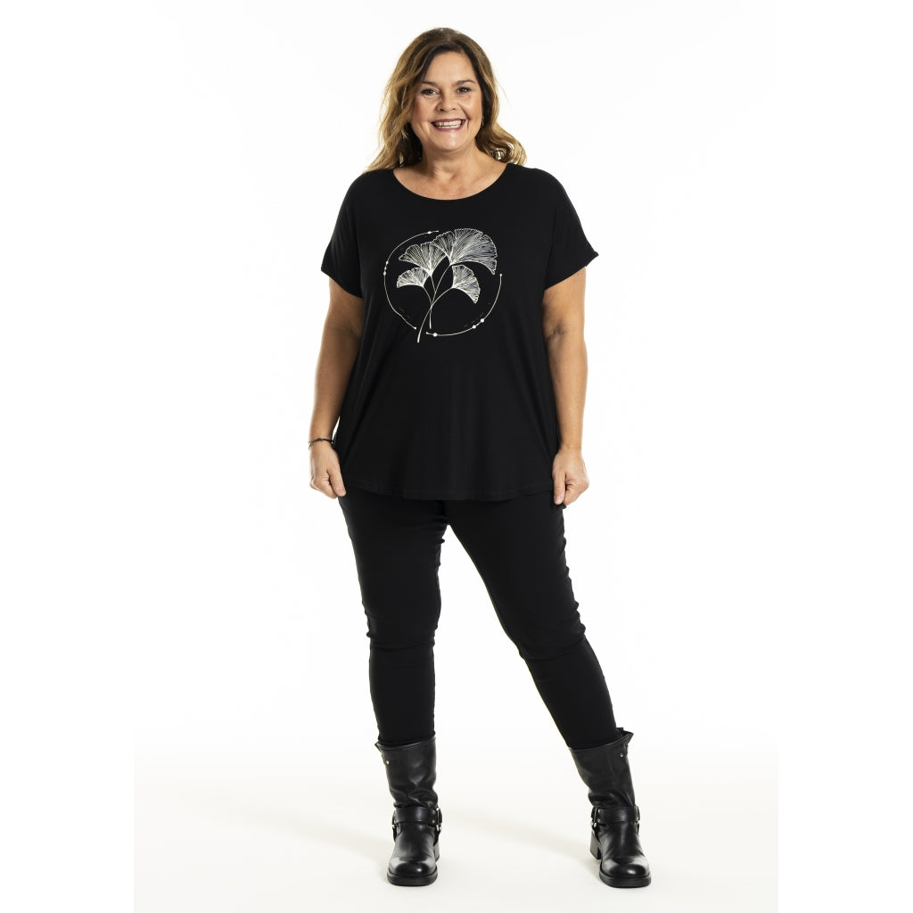 Gozzip Woman Gitte T-shirt with print T-Shirt Black