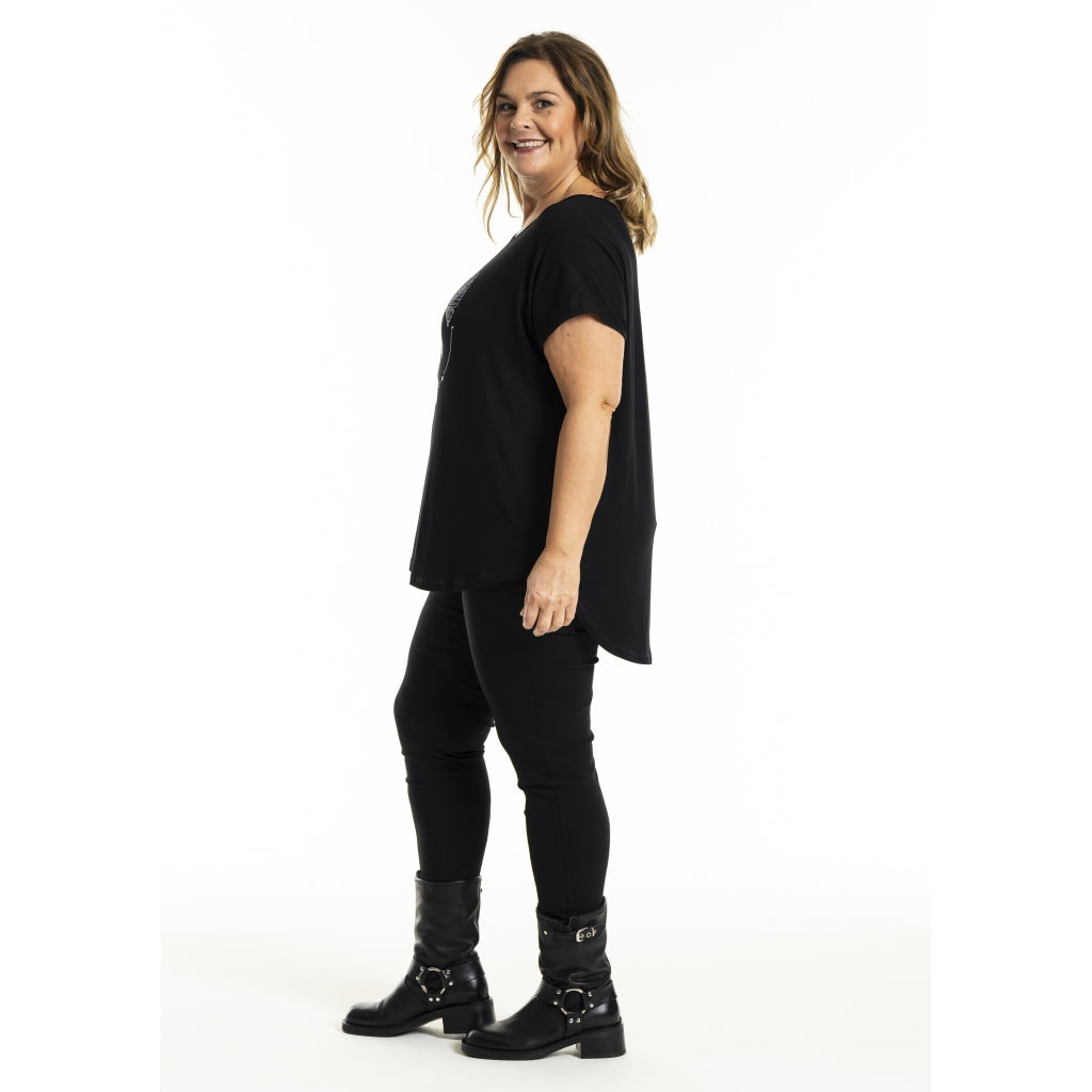 Gozzip Woman Gitte T-shirt with print T-Shirt Black