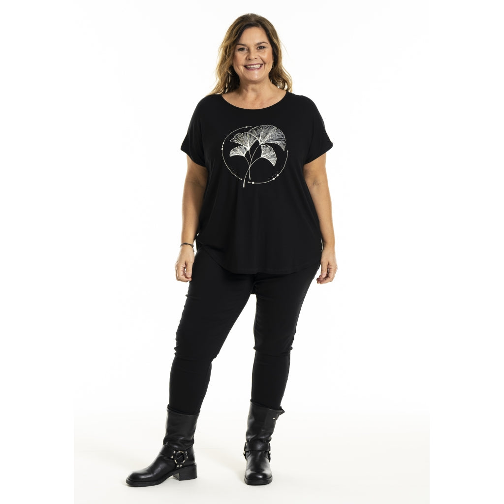 Gozzip Woman Gitte T-shirt with print T-Shirt Black