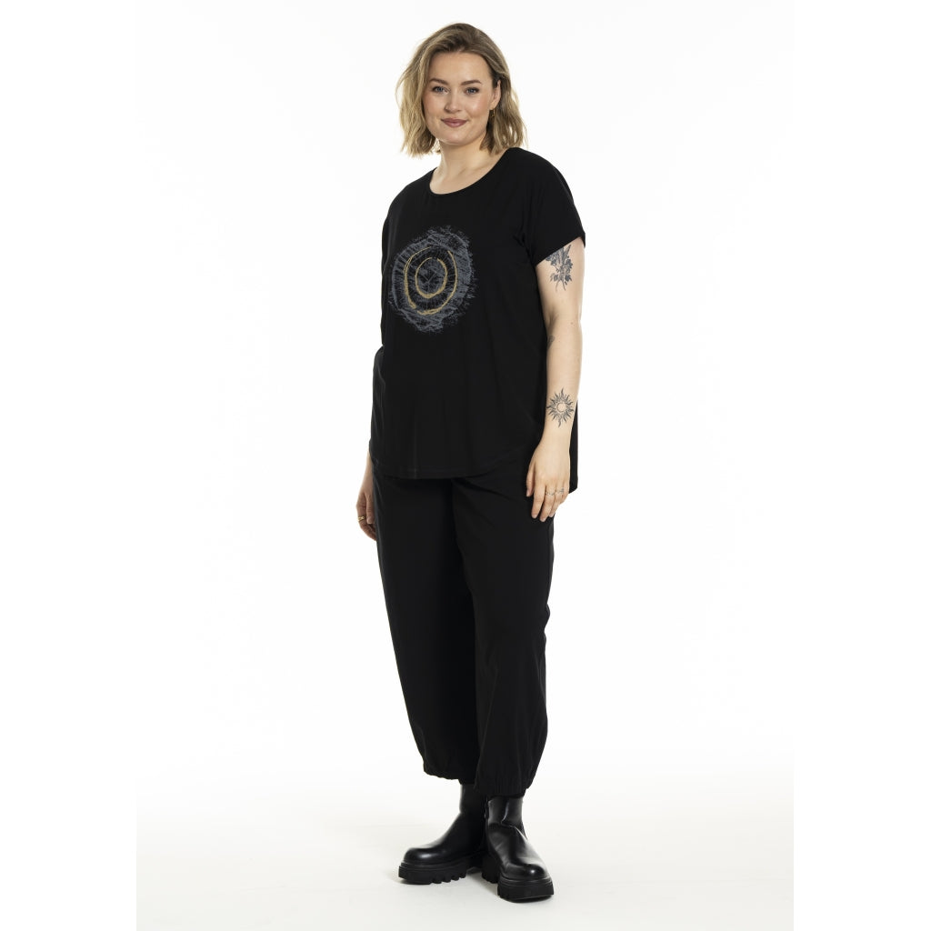 Gozzip Woman Gitte T-shirt with print T-Shirt Black