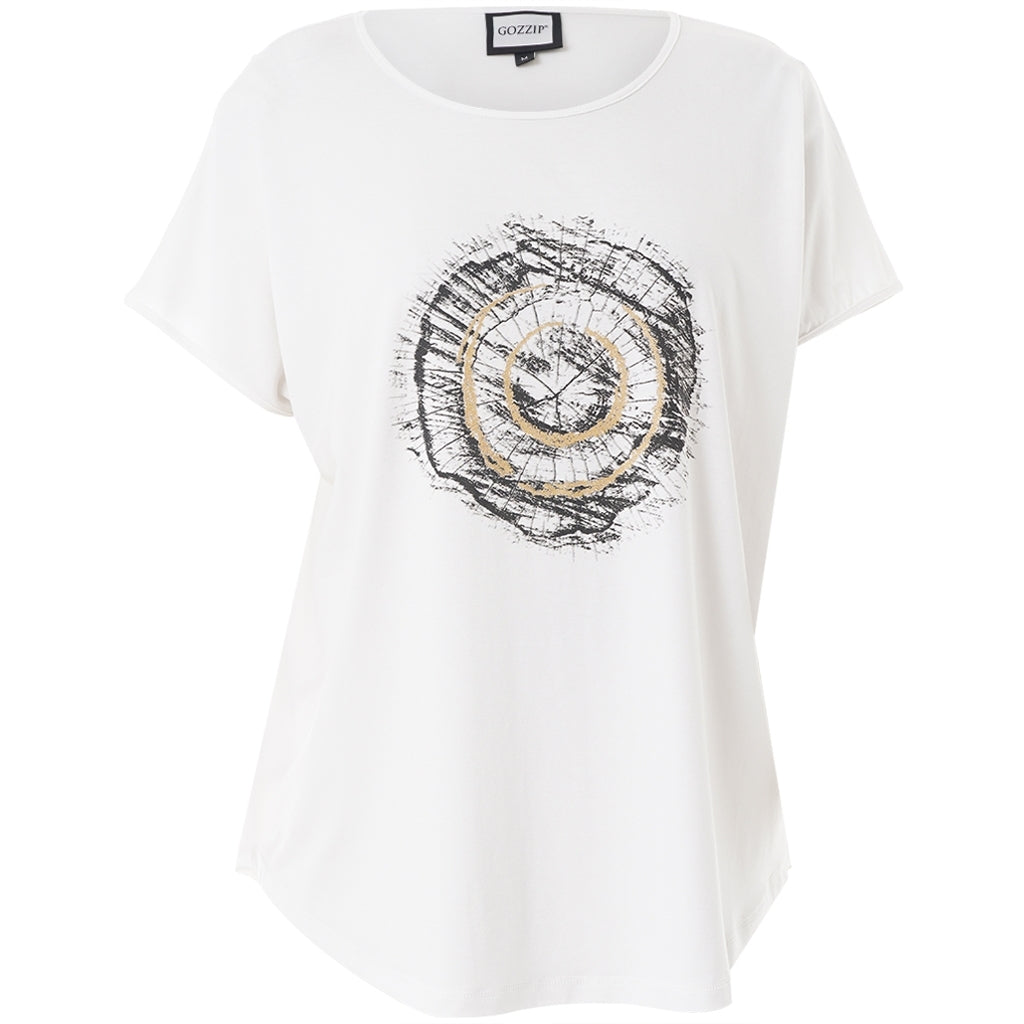 Gozzip Woman Gitte T-shirt with print T-Shirt White
