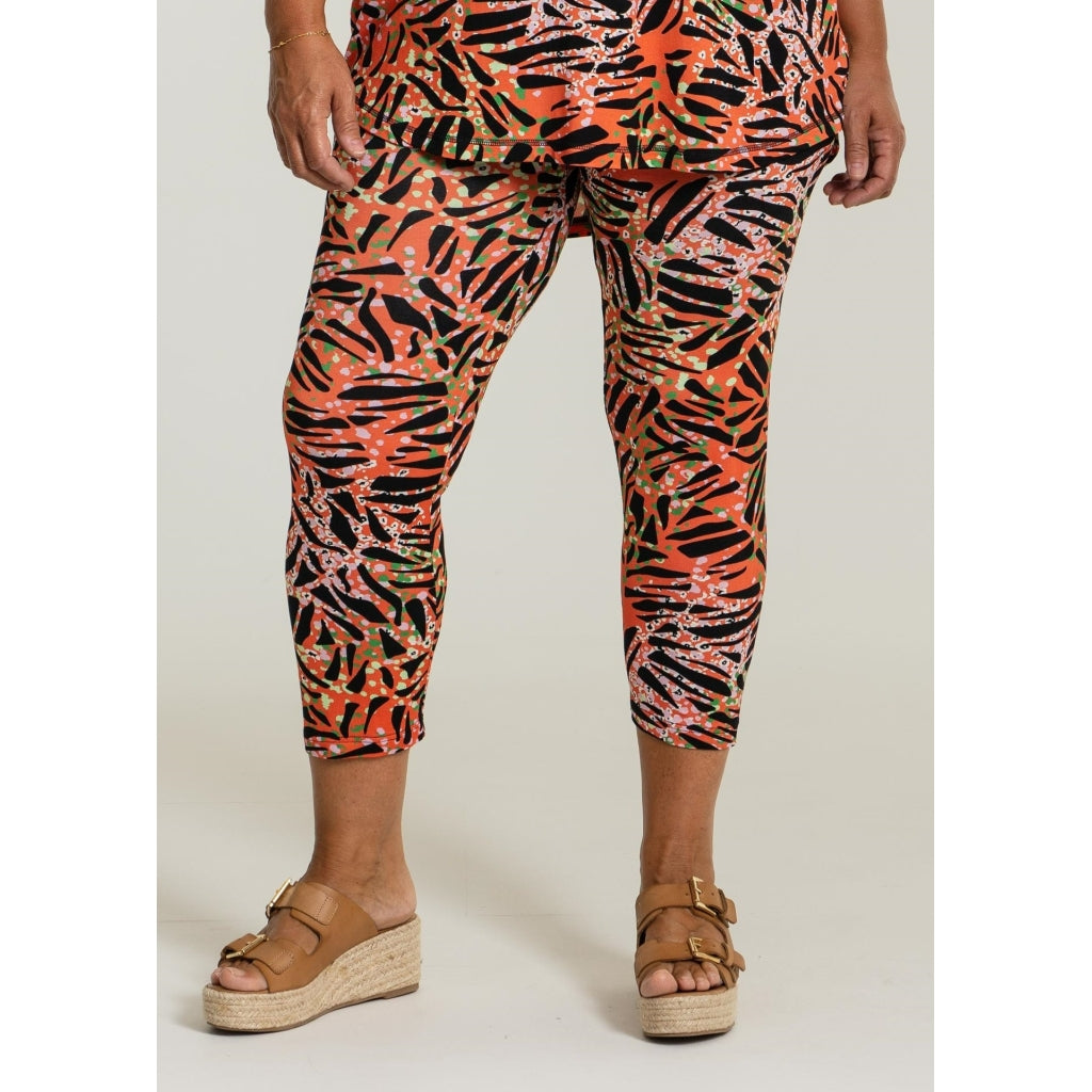 Gozzip Woman Merete 7/8 Leggings 7/8 leggings Coral Muliti Print